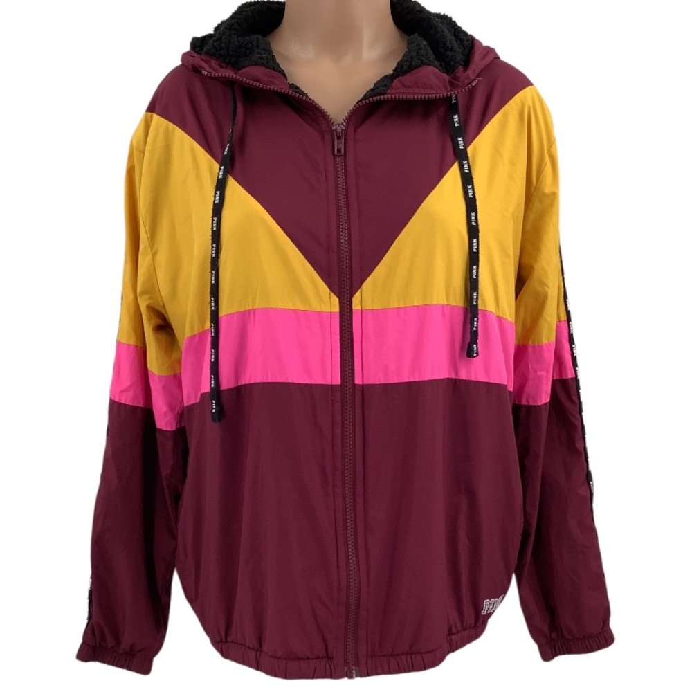 PINK Victoria’s Secret Sherpa Lined Full Zip Coat Sz XS